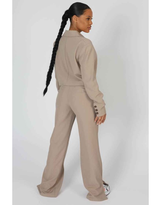 Seam Detail Relaxed Trouser Stone