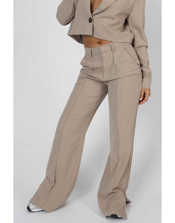 Seam Detail Relaxed Trouser Stone