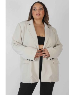 Curve Relaxed Blazer Stone