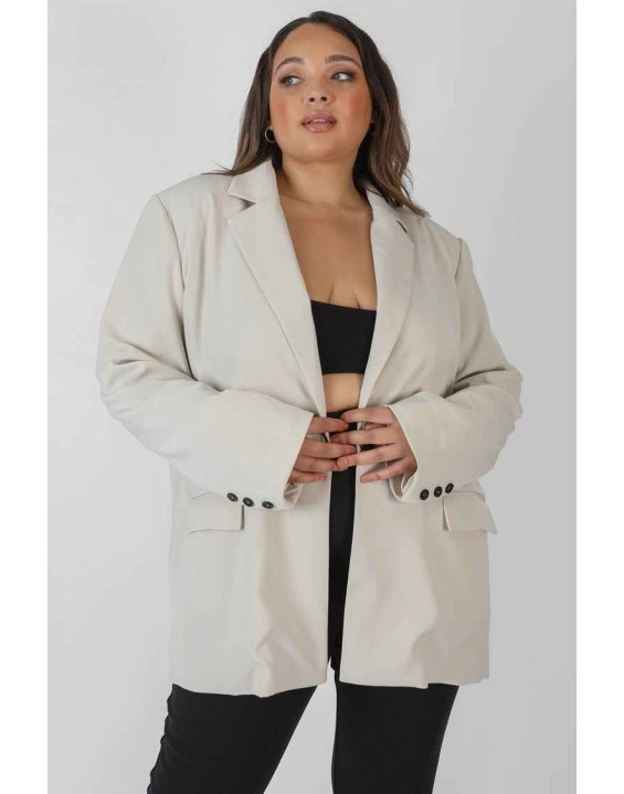 Curve Relaxed Blazer Stone