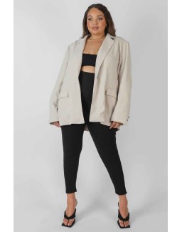Curve Relaxed Blazer Stone