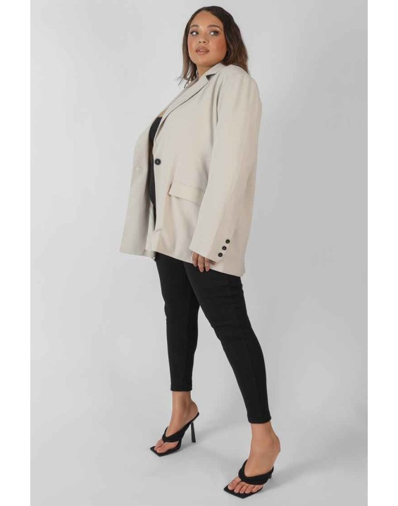 Curve Relaxed Blazer Stone