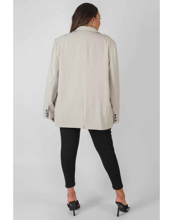 Curve Relaxed Blazer Stone