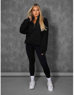 Kaiia Premium Rib Seamless Leggings Black