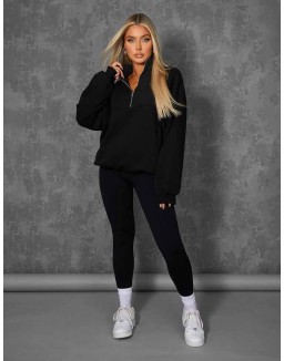 Kaiia Premium Rib Seamless Leggings Black