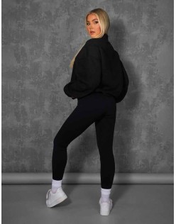 Kaiia Premium Rib Seamless Leggings Black