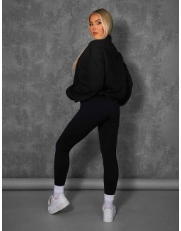 Kaiia Premium Rib Seamless Leggings Black