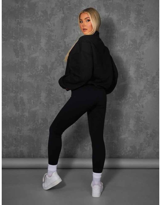 Kaiia Premium Rib Seamless Leggings Black
