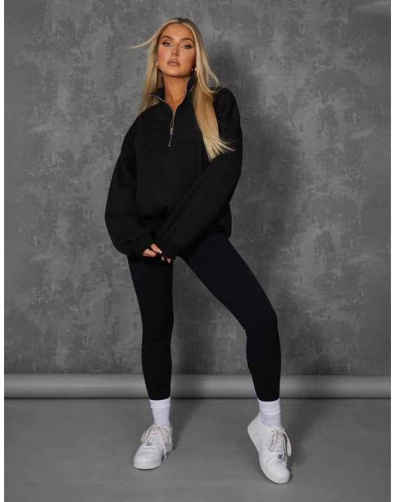 Kaiia Premium Rib Seamless Leggings Black