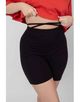 Tie Waist Cycling Shorts Black