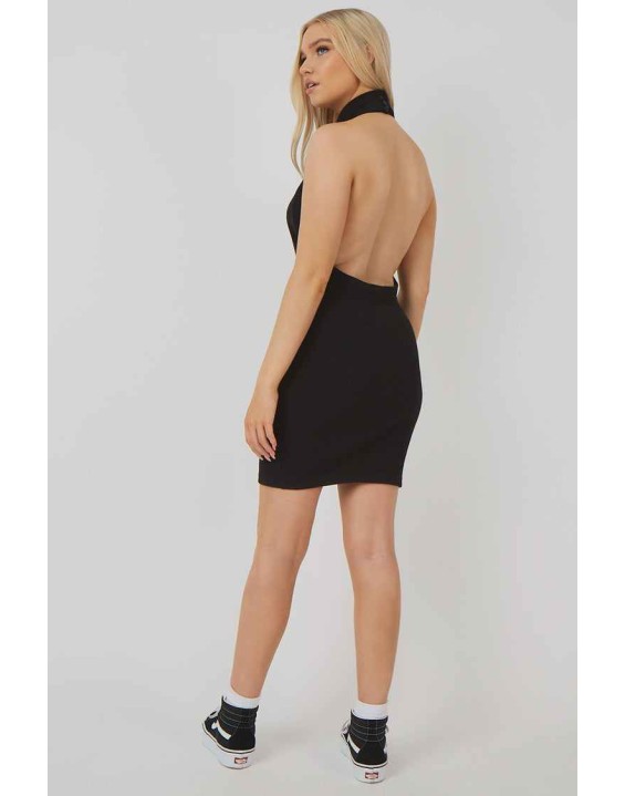 High Neck Backless Dress