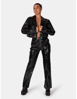 Croc Vinyl Trousers Black