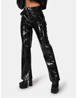 Croc Vinyl Trousers Black