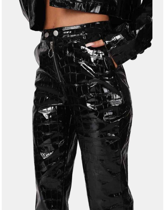 Croc Vinyl Trousers Black