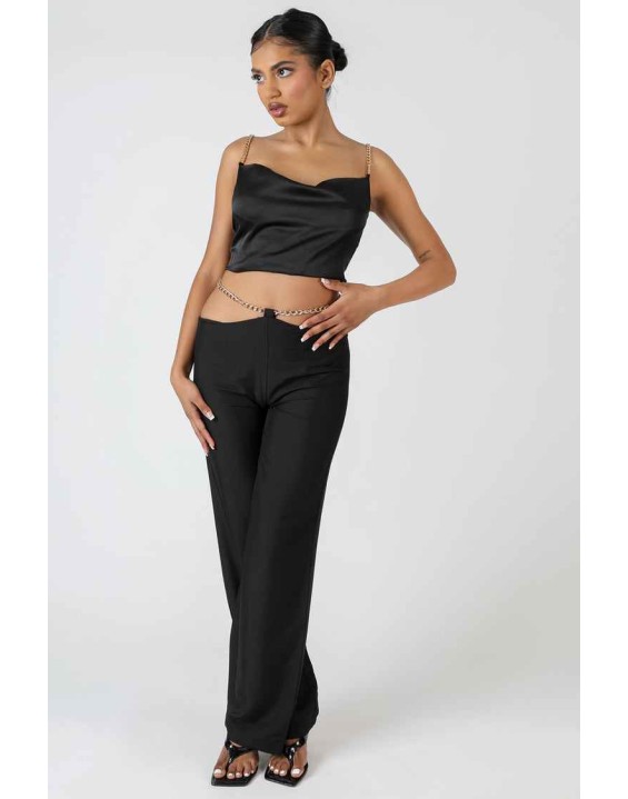 Chain Detail Trouser Black