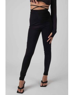 Tie Waist Leggings Black