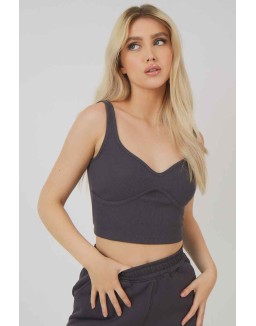 Underbust Longline Top Dark Grey