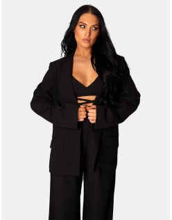 Premium Obi Belt Blazer Black