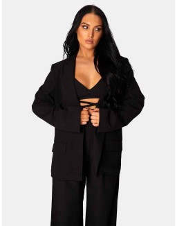 Premium Obi Belt Blazer Black