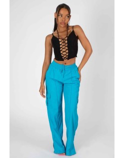 Lace Up Corset Top Black