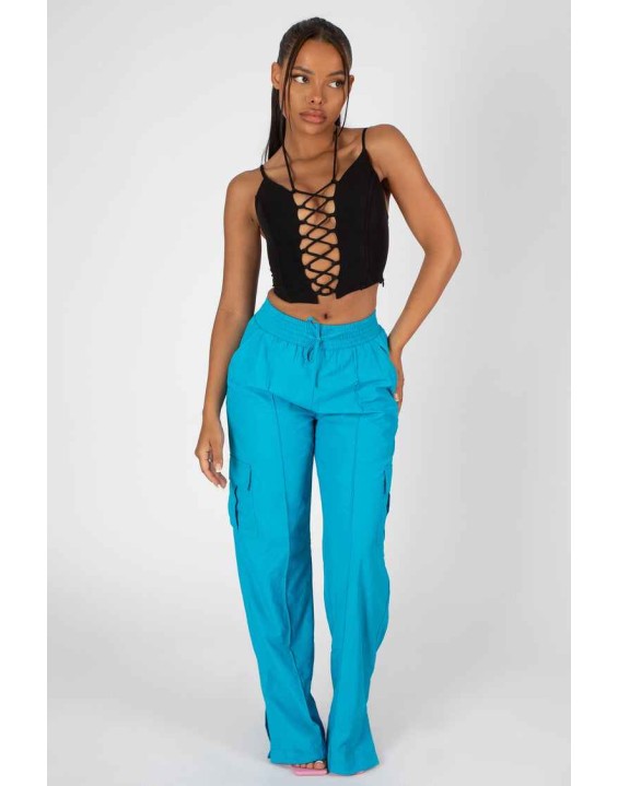 Lace Up Corset Top Black