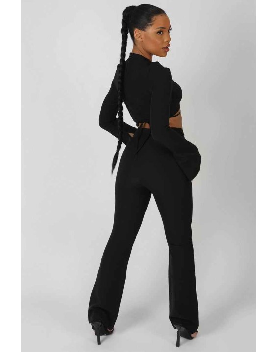 Bullring Detail Flare Trousers Black