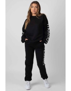 Oversized Kaiia Branded Slogan Joggers Black