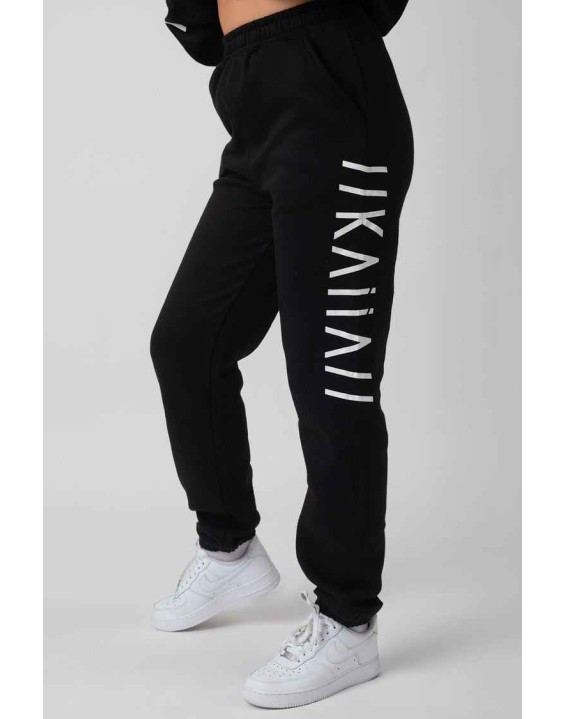 Oversized Kaiia Branded Slogan Joggers Black