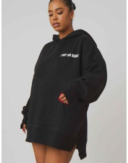 Curve Oversized Text Hoody Black