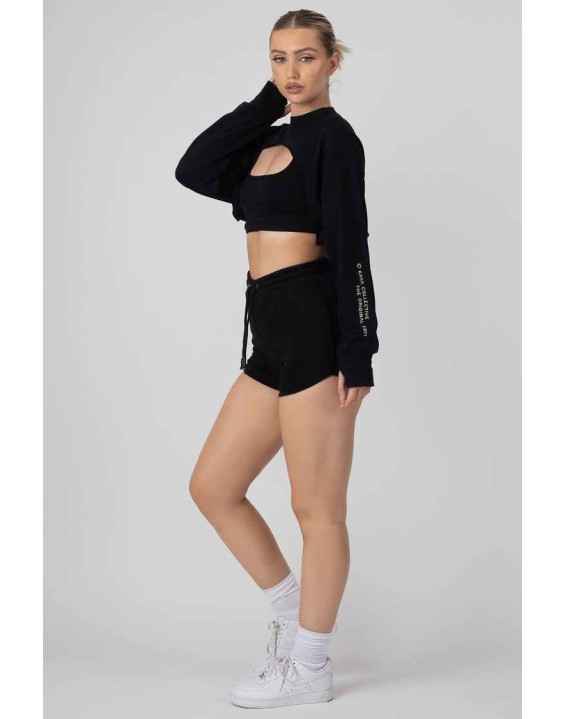 Layered Cropped T-Shirt Black