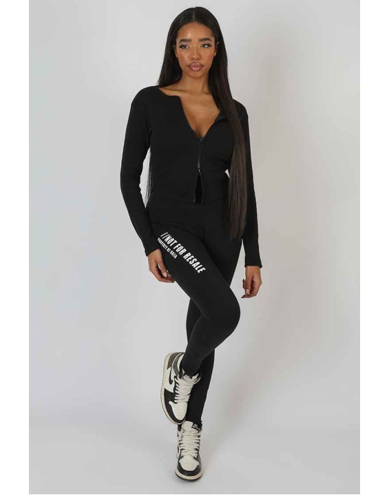 Slogan Legging Black