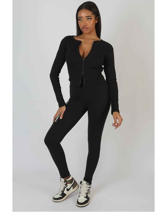 Slogan Legging Black