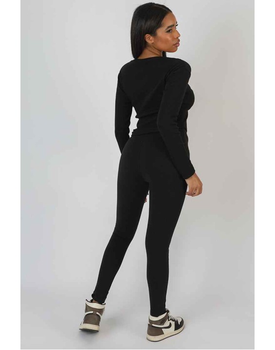 Slogan Legging Black