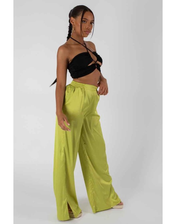 Slinky Loop Ruching Crop Top Black