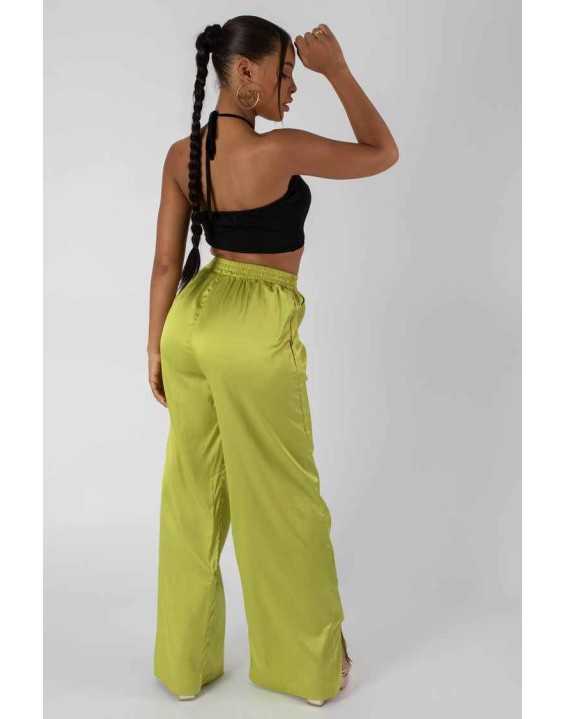 Slinky Loop Ruching Crop Top Black