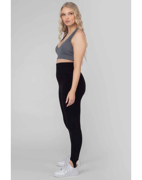 Rib Stirrup Legging Black