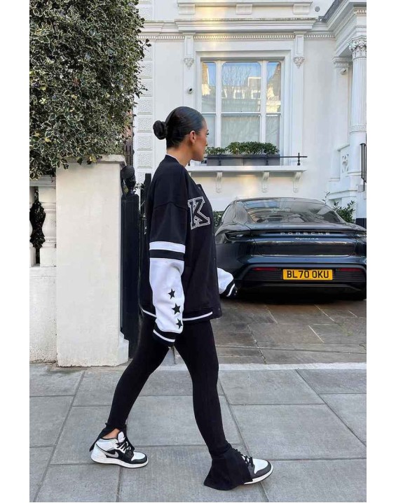 Split Hem Ribbed Leggings Black