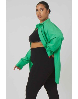 Curve Split Hem Ribbed Leggings Black