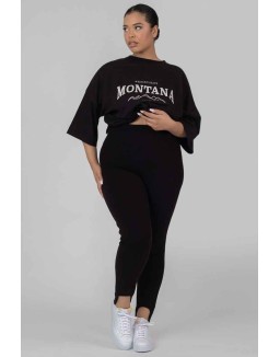 Curve Rib Stirrup Legging Black