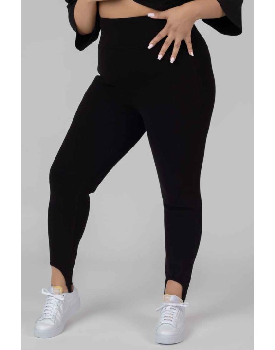 Curve Rib Stirrup Legging Black