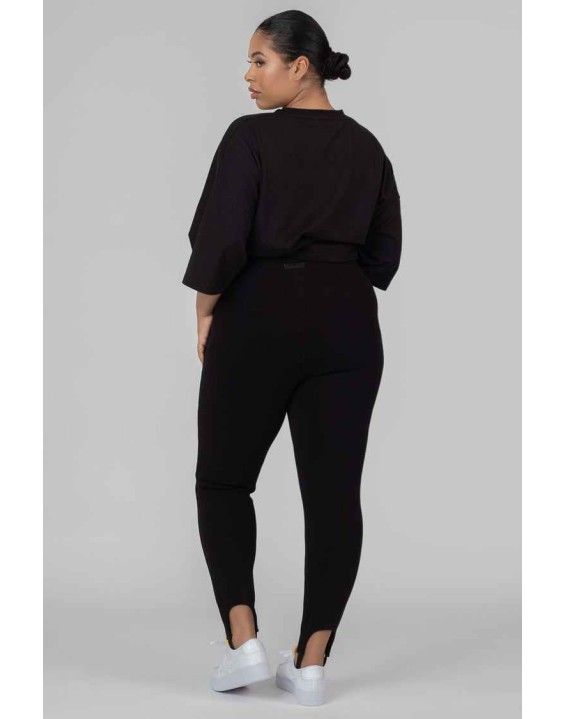 Curve Rib Stirrup Legging Black