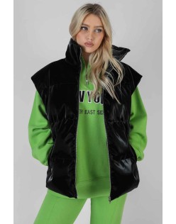 High Shine Holographic Gillet Black