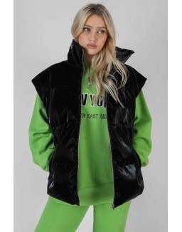 High Shine Holographic Gillet Black