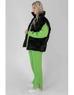 High Shine Holographic Gillet Black