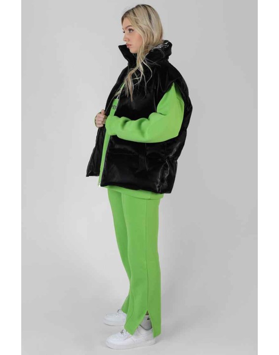 High Shine Holographic Gillet Black