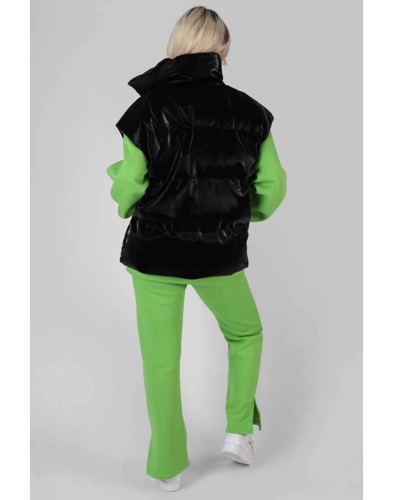 High Shine Holographic Gillet Black