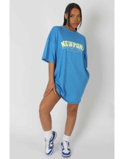 Newport Graphic T-Shirt Dress Blue