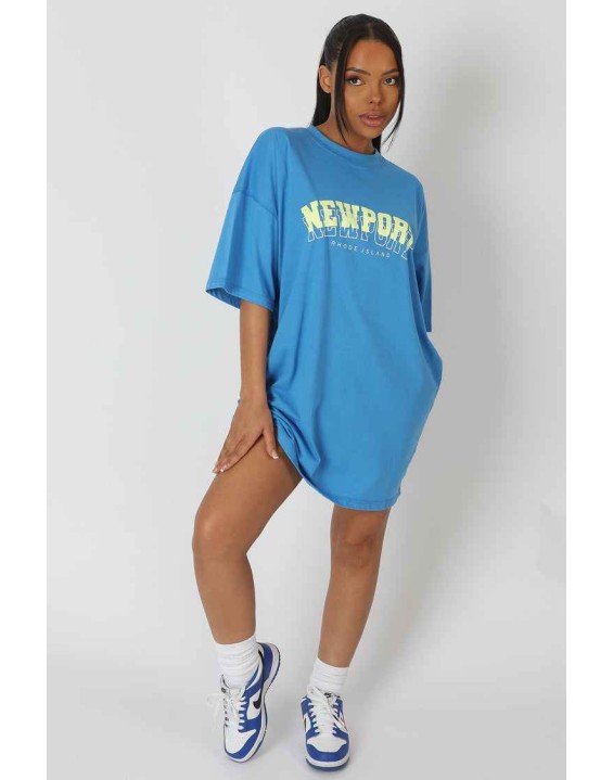 Newport Graphic T-Shirt Dress Blue