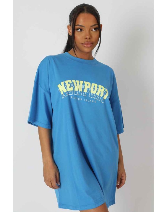 Newport Graphic T-Shirt Dress Blue