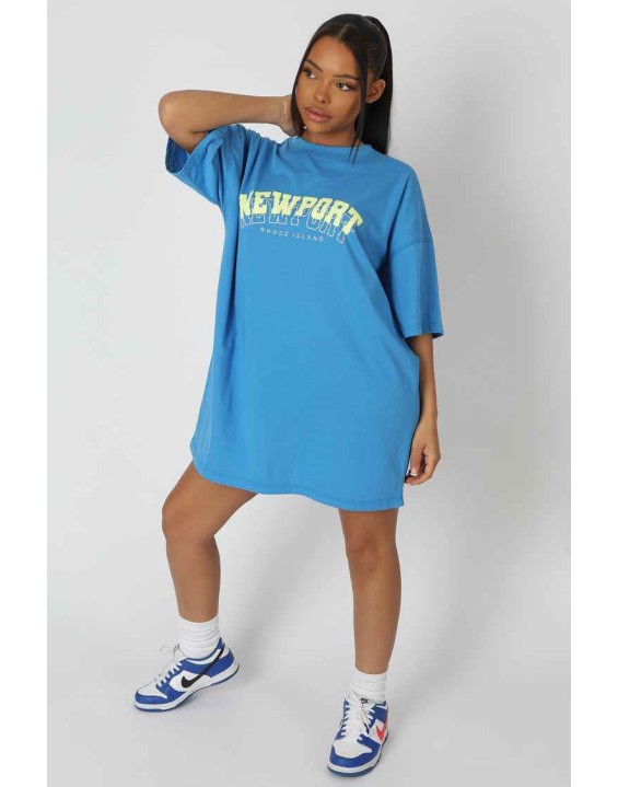 Newport Graphic T-Shirt Dress Blue